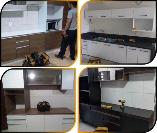 Montagem de móveis de cozinha no Rio de Janeiro com armário, gabinete e balcão
